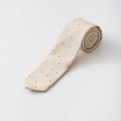 Beige patterned tie