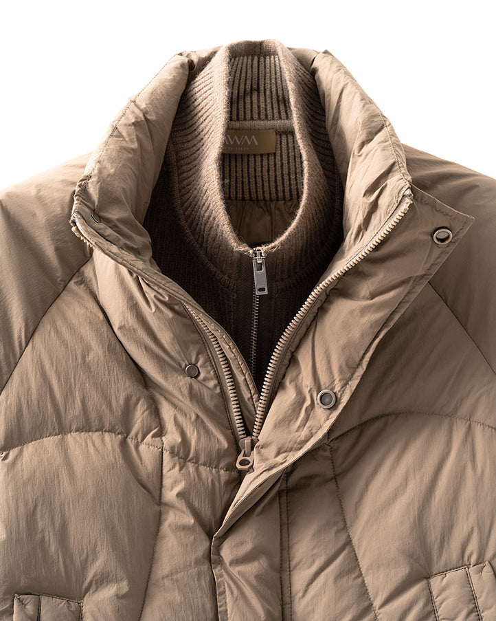 Hidden-Zip Puffer Jacket