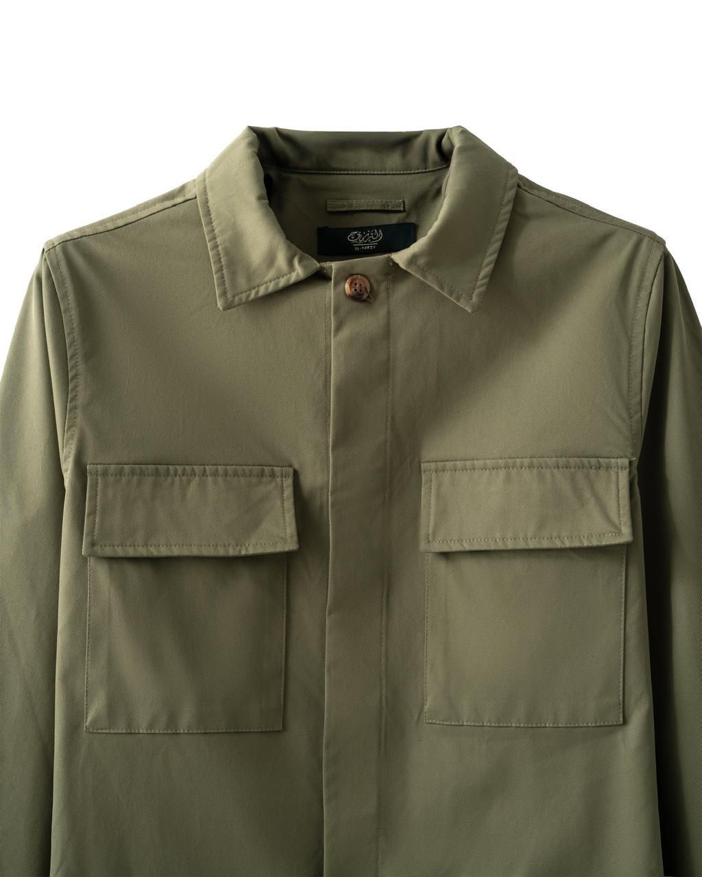 Structured Twill Overshirt Jacket