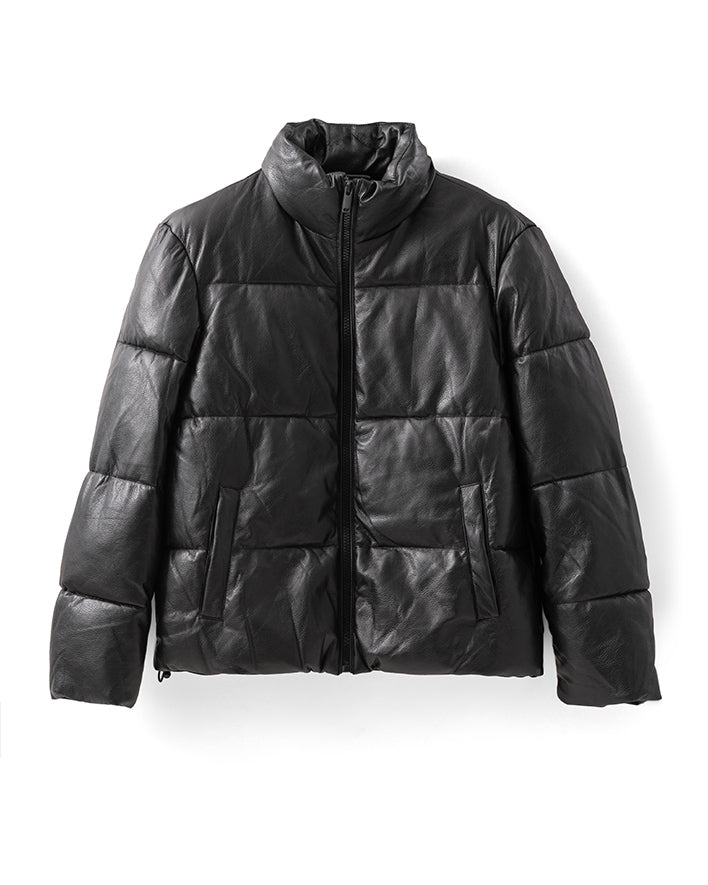Puffer Leather Jacket