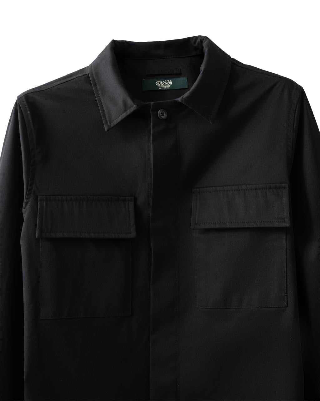 Structured Twill Overshirt Jacket