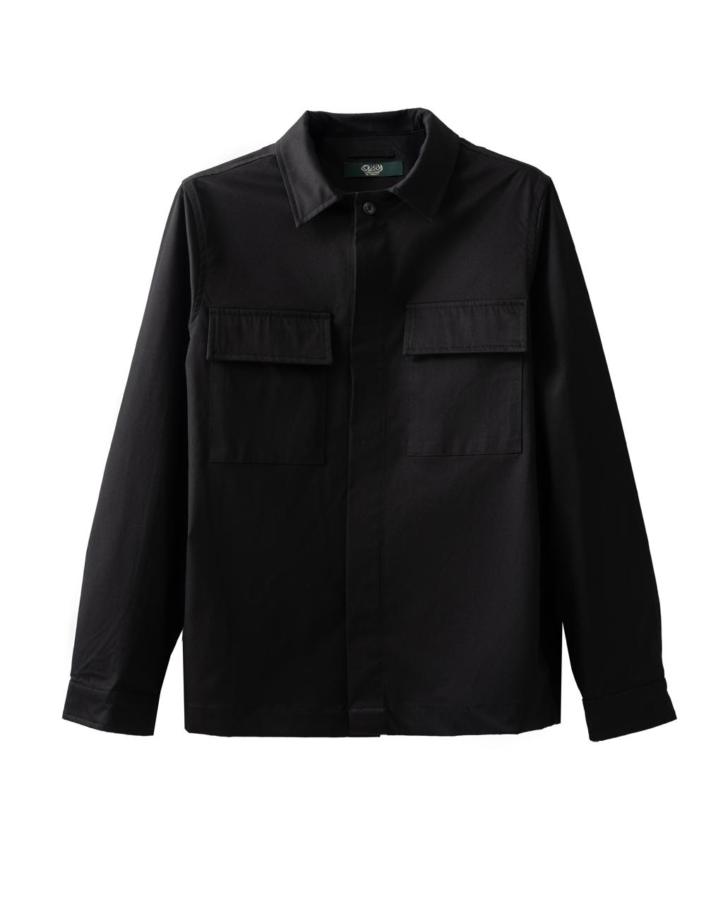 Structured Twill Overshirt Jacket