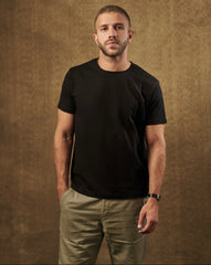 Microstripe Round Neck Tee