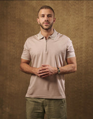 Zip-Up Lycra Polo T-Shirt