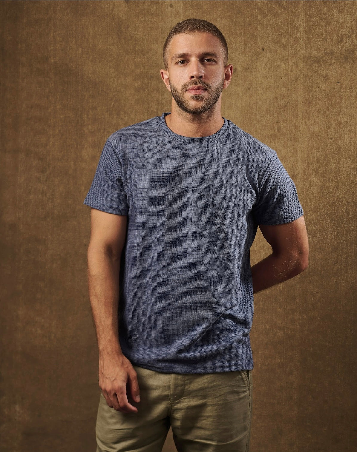 Microstripe Round Neck Tee