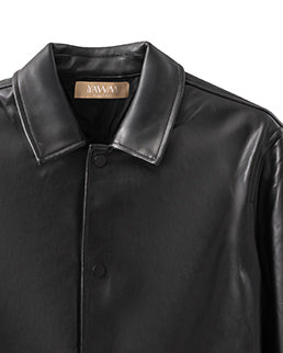 Buttoned Leather Jacket