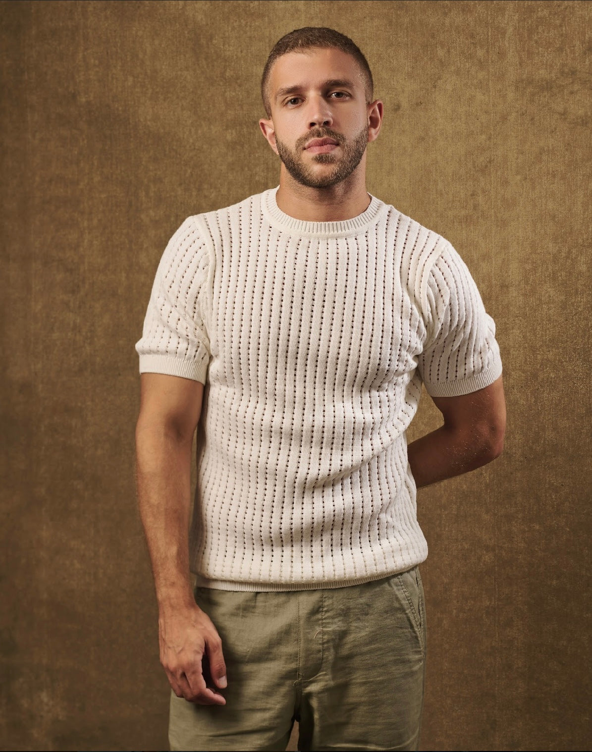 Cozy Ribbed Knit T-Shirt