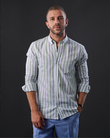 Monochrome Striped Linen Shirt