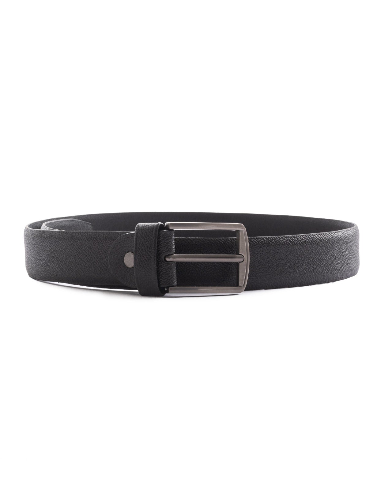 Black Pebbled Leather Belt