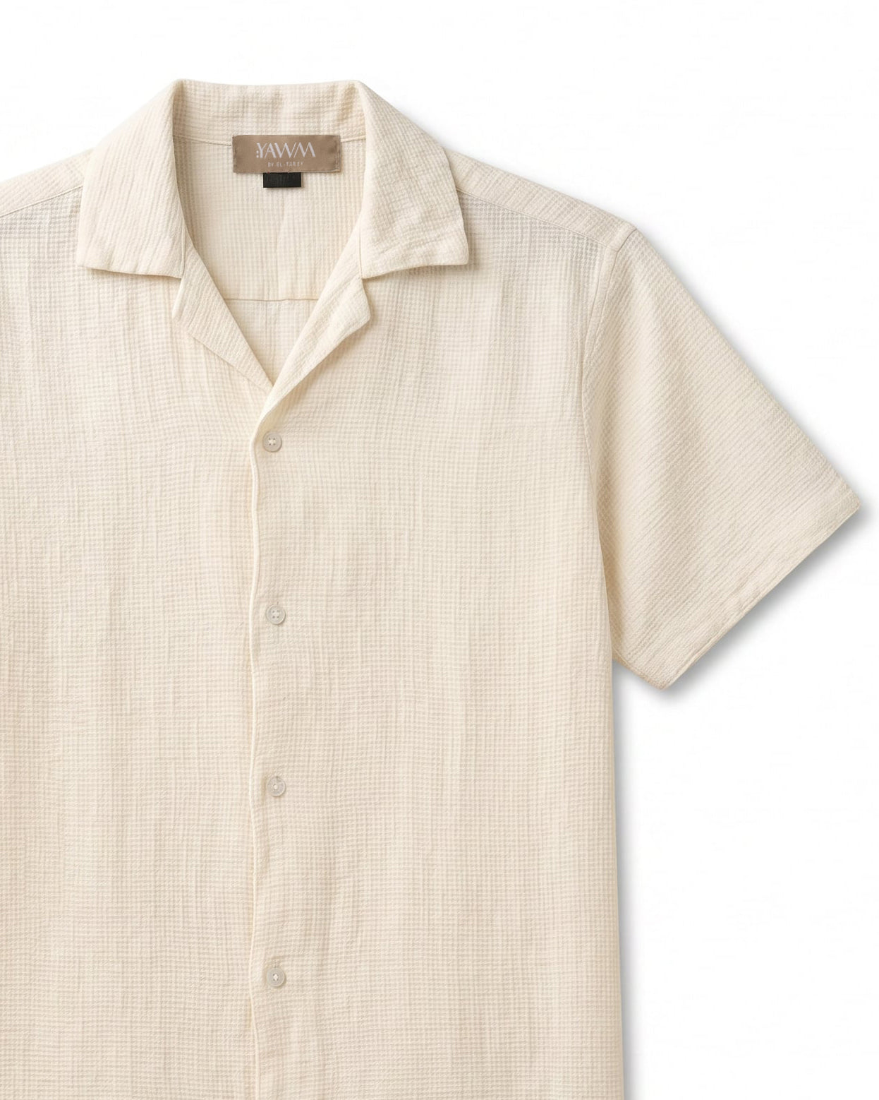 Short Sleeve Linen-Cotton Shirt