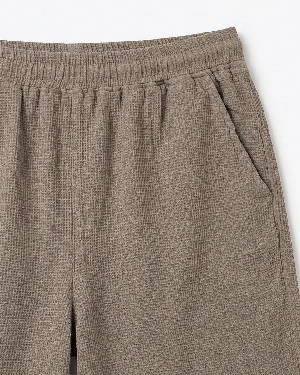 Linen-Cotton Drawstring Shorts