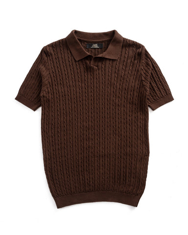 Polo Cable Knit Pattern T-shirt