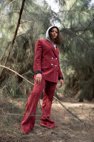 Women's Winter Suit Egyptian Red velvet