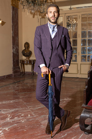 Karo Pattern Italian Suit