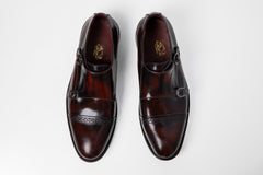 Maroon double monk shoes