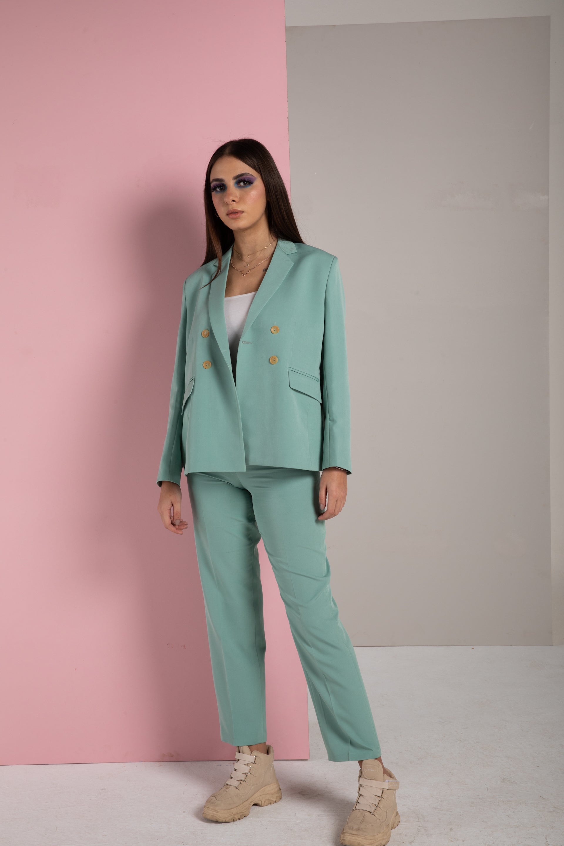 Dark mint suit for women – EL Tarzy