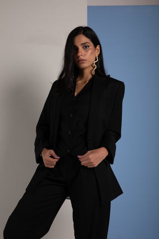 Black suit with vest for women