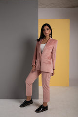 Rose velvet suit for women