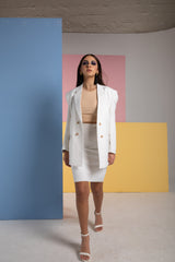 White suit with skirt for women