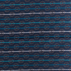 Dark blue striped pocket square with pattern