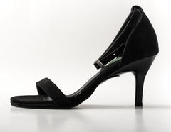 Black chamois heels