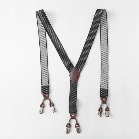 Black diamond patterned suspender