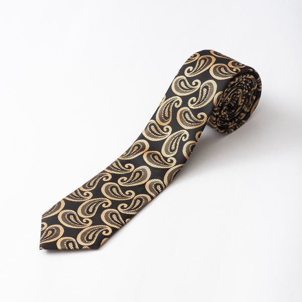 Gold patterned tie