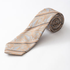 Beige patterned tie
