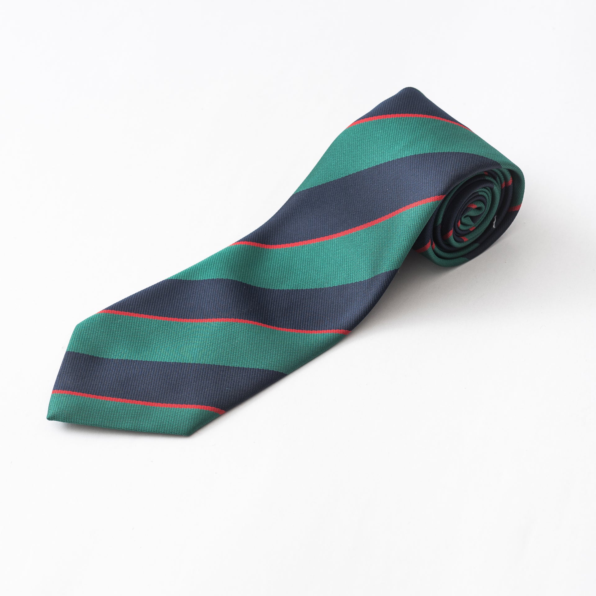 Green x Dark blue striped tie