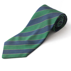 Green x Dark blue striped tie