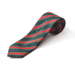 Green x red striped tie