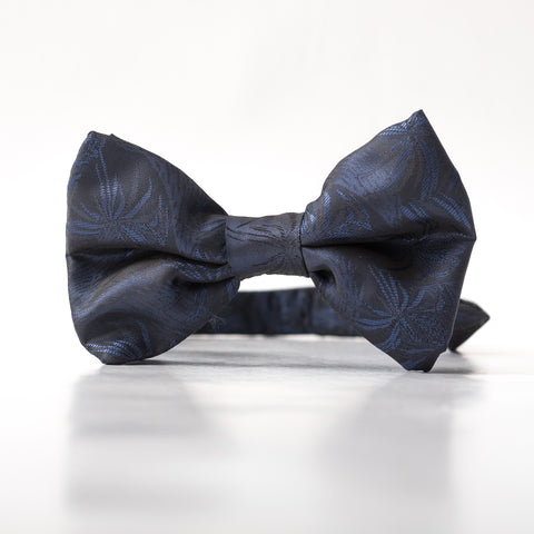 Dark blue patterned butterfly Bow tie