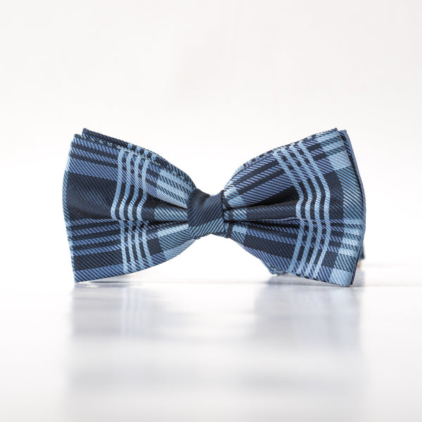 Blue butterfly Bow tie with squares pattern