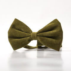 Olive green velvet butterfly Bow tie