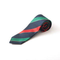Dark blue x Green x Red striped tie