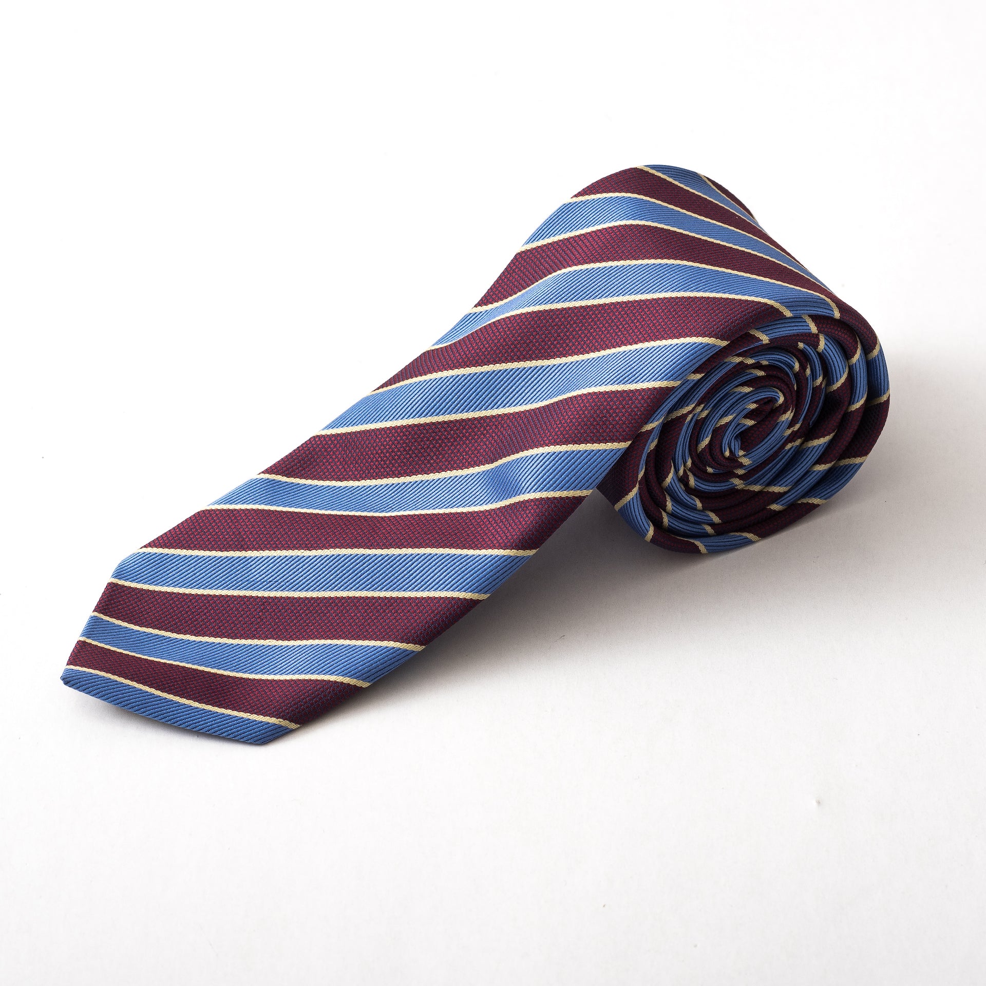 Baby blue x Maroon striped tie