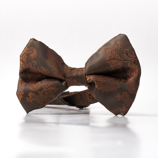 Brown x bronze patterned butterfly Bow tie