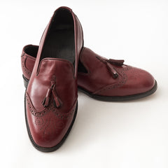 Maroon moccasin shoes